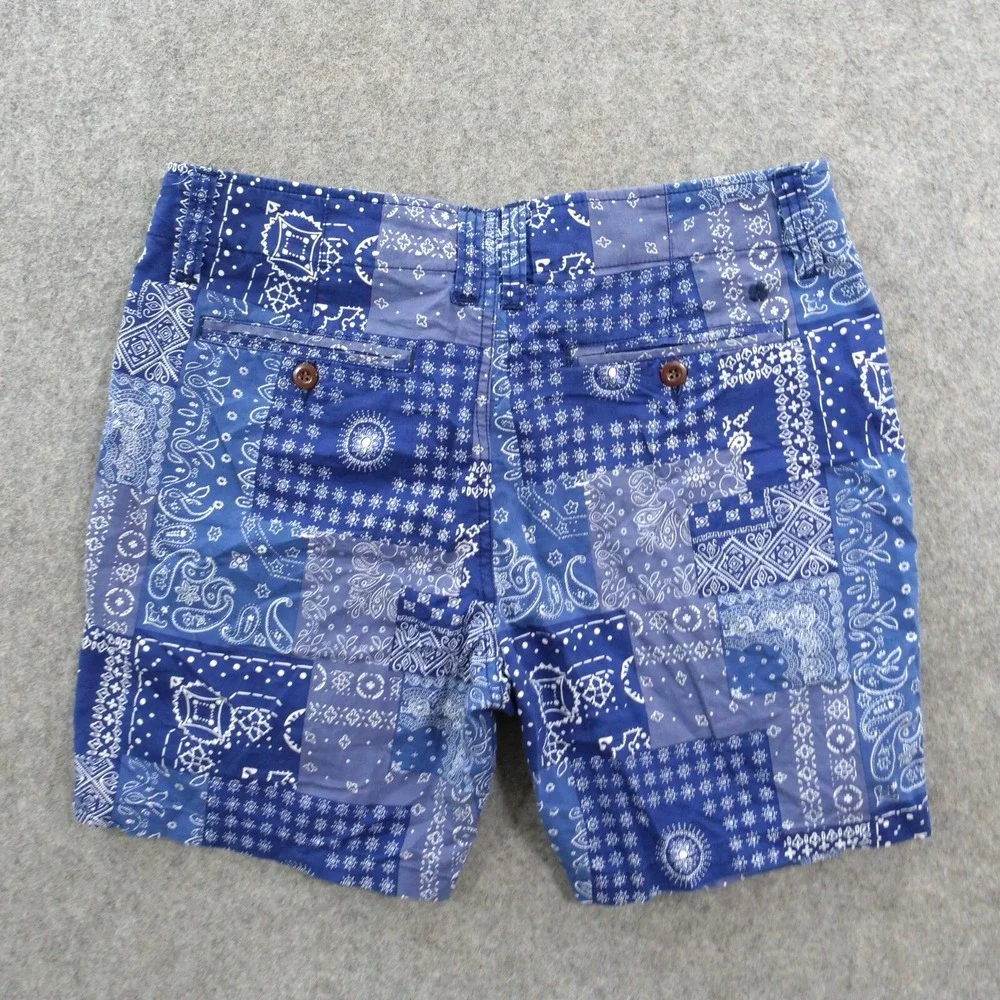 Lucky Brand Shorts Mens 29 Blue Paisley Bandana Flat Front Chinos 7